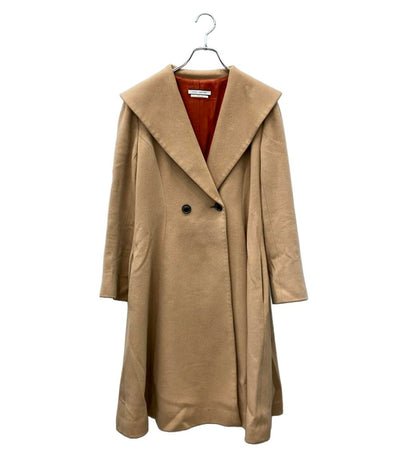 FOXEY NEW YORK COLLECTION ロングコート カシミヤ ダブルボタン キャメル  大きめの襟 フィット フレア 38940-MACFN102T レディース SIZE 40 (M)