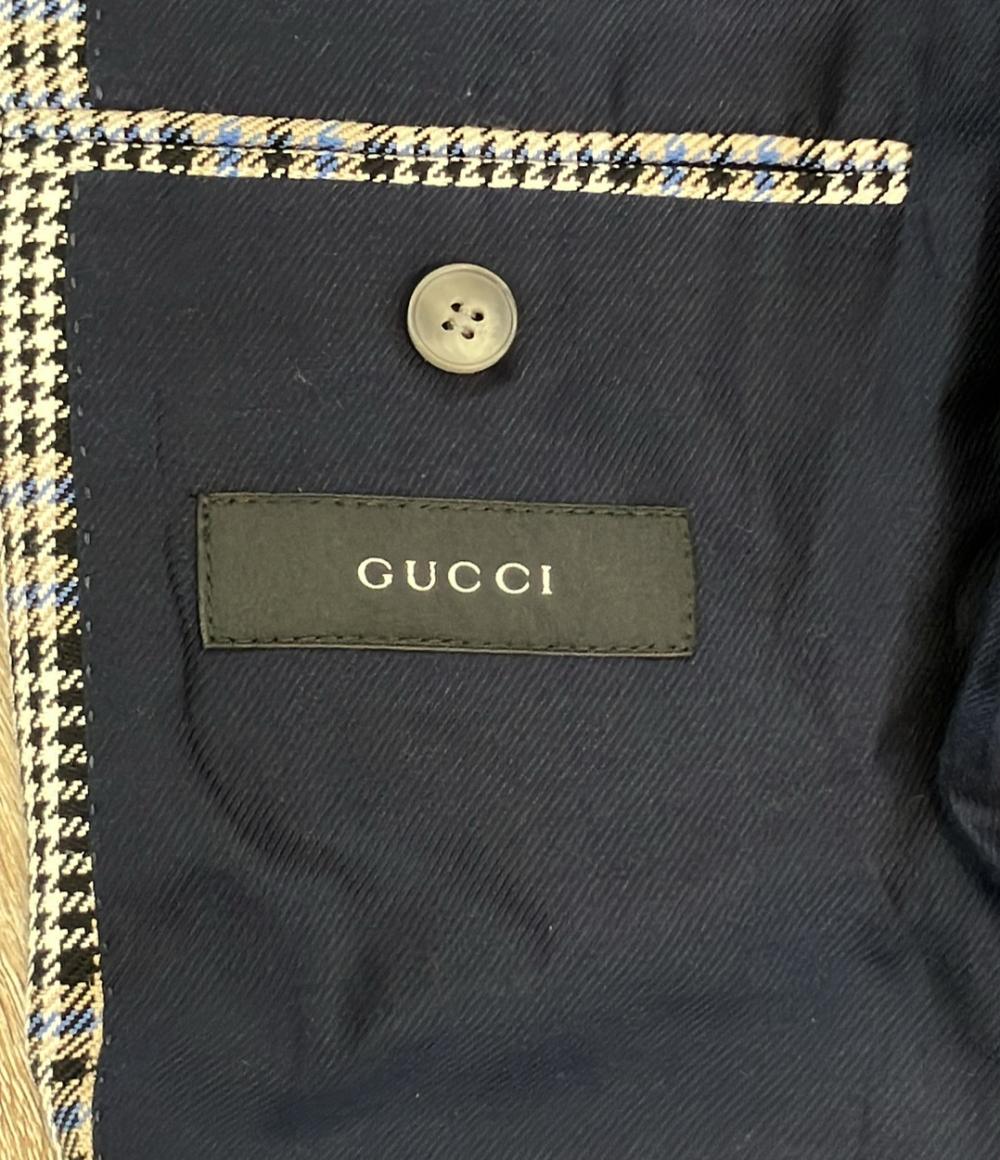 GUCCI テーラードジャケット 裏地騎士 千鳥柄 CTX 75907G メンズ SIZE 48R (L) グッチ