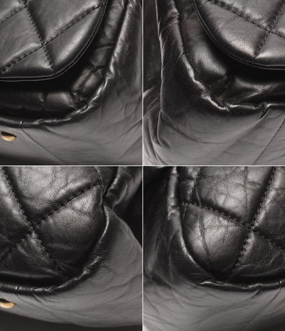 CHANEL 2WAYチェーンハンドバッグ ショルダーバッグ 肩掛け ゴールド金具 パリボンベイ マトラッセ ダブルチェーン シングルフラップ レディース