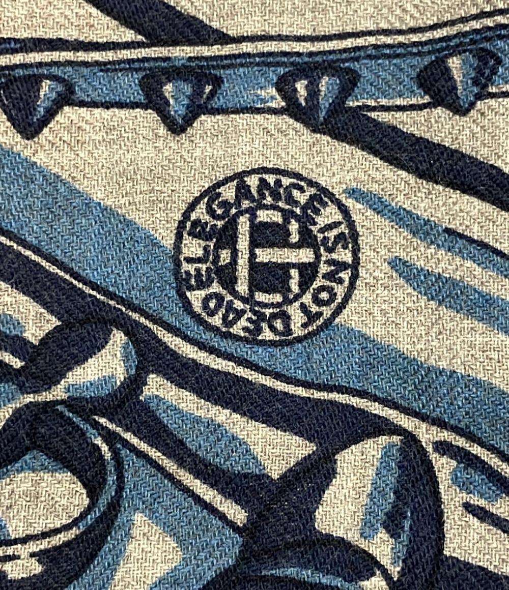 美品 HERMES スカーフ カレH65 シュヴァル パンク バンダナ メンズ エルメス