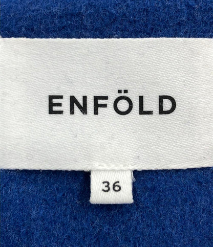 美品 ENFOLD ノーカラーウールコート 300CA330-1620 レディース SIZE 36 (S) エンフォルド