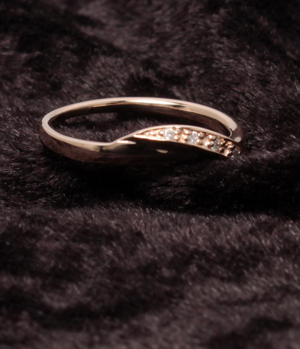 美品 ヨンドシー リング 指輪 K10 ダイヤ レディース SIZE 7号 4℃