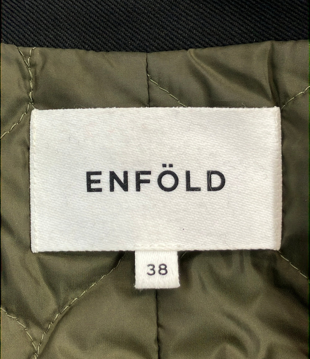 ENFOLD ファインウールギャバ ビッグカラー ショートジャケット 300DA3302710 レディース SIZE 38 エンフォルド