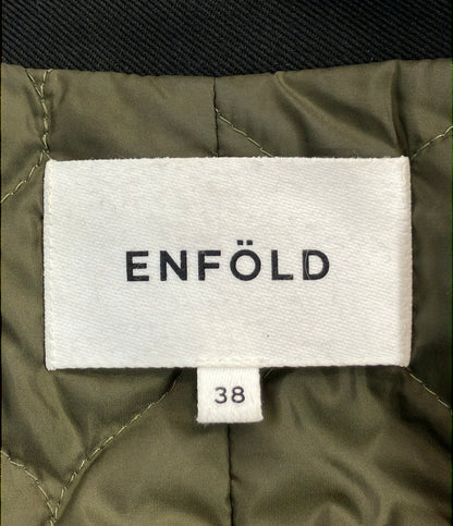 ENFOLD ファインウールギャバ ビッグカラー ショートジャケット 300DA3302710 レディース SIZE 38 エンフォルド