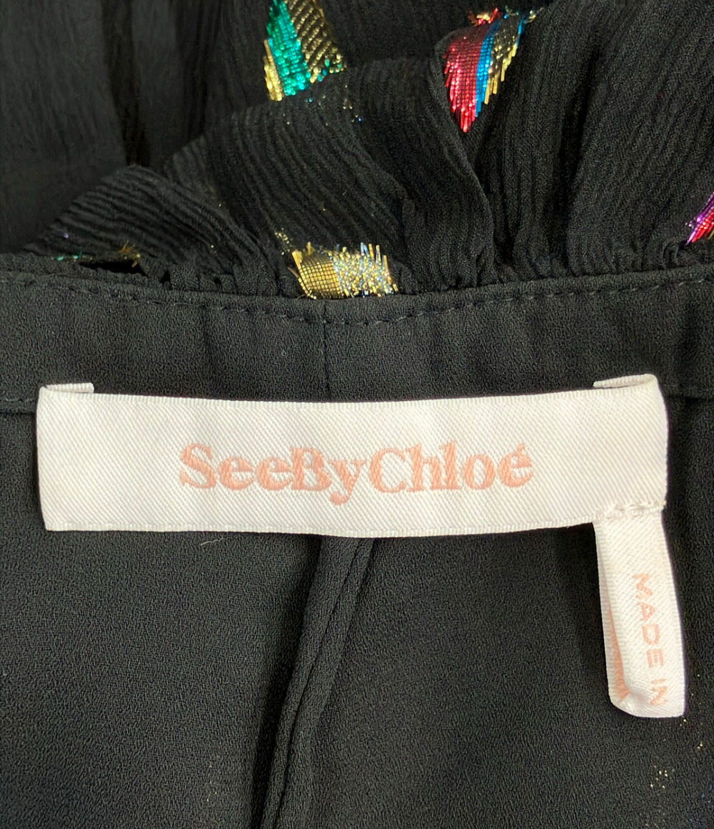 美品 SEE BY CHLOE シアーブラック ノースリーブワンピース レディース SIZE 34 (XS) シーバイクロエ