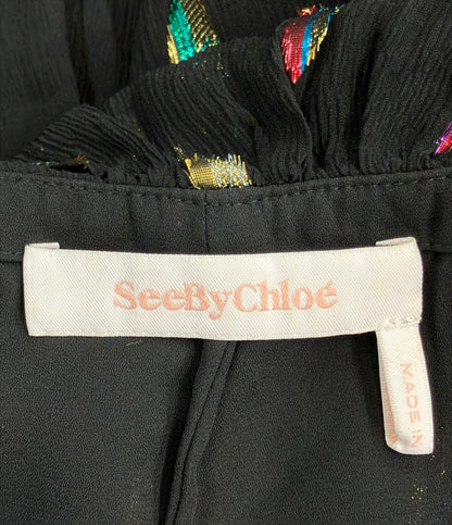 美品 SEE BY CHLOE シアーブラック ノースリーブワンピース レディース SIZE 34 (XS) シーバイクロエ