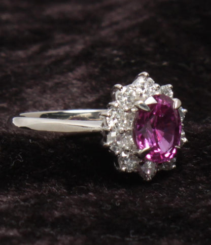 美品 リング 指輪 Pt900 ピンクサファイヤ 1.53ct ダイヤ 0.57ct レディース SIZE 11号