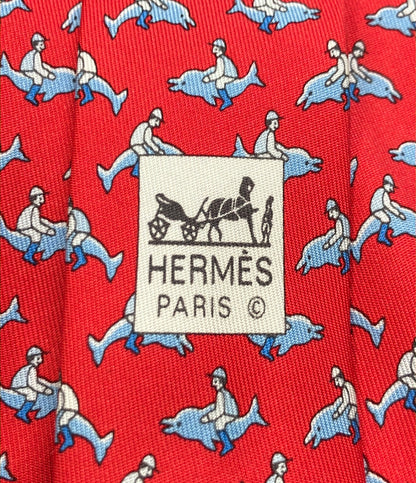 美品 HERMES ネクタイ シルク 100% メンズ エルメス