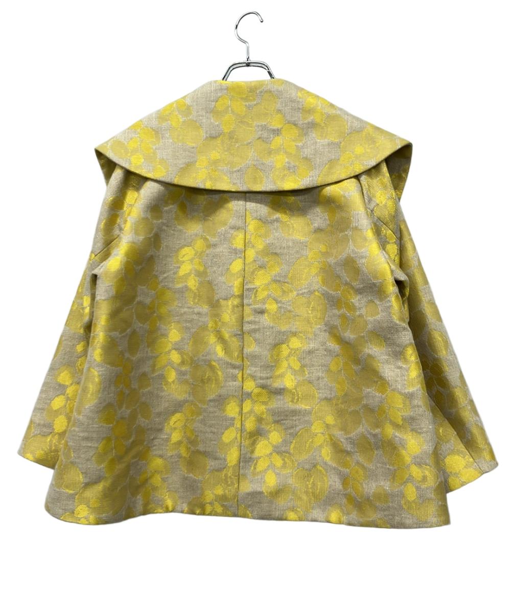 Drawer コート ビッグカラー 総柄ジャカード スナップボタン 6525-299-0855 レディース SIZE 38 (M) ドゥロワー