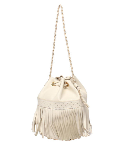 ジェイアンドエムデヴィッドソン 巾着ショルダーバッグ フリンジ  肩掛け レディース J&M Davidson