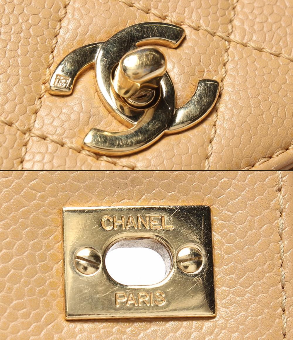CHANEL ハンドバッグ ゴールド金具 キャビアスキン マトラッセ トップハンドル 8番台 A12397 レディース シャネル