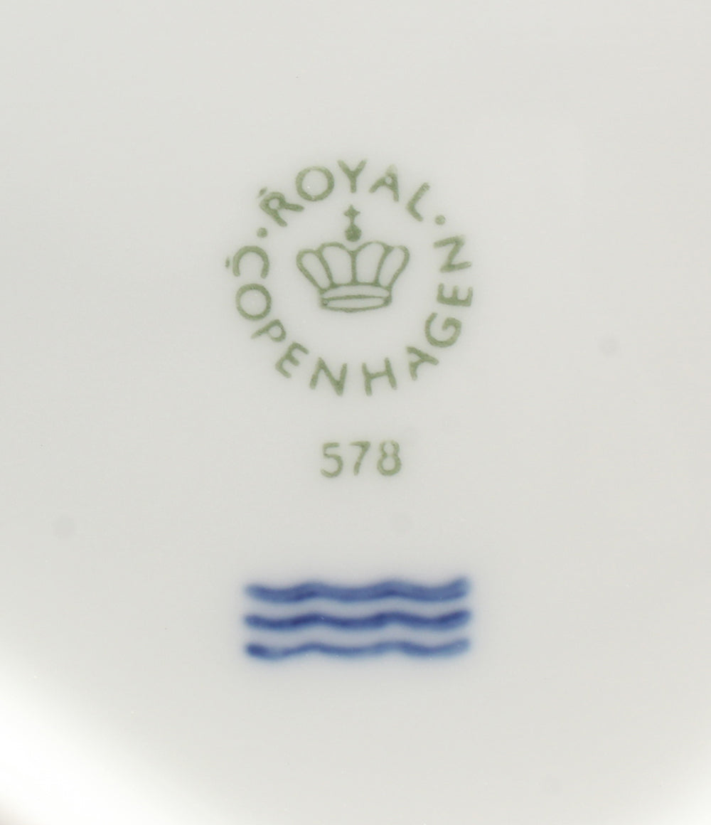 美品 Royal Copenhagen フラワーボウル 皿 26cm ホワイトパルメッテ ロイヤルコペンハーゲン