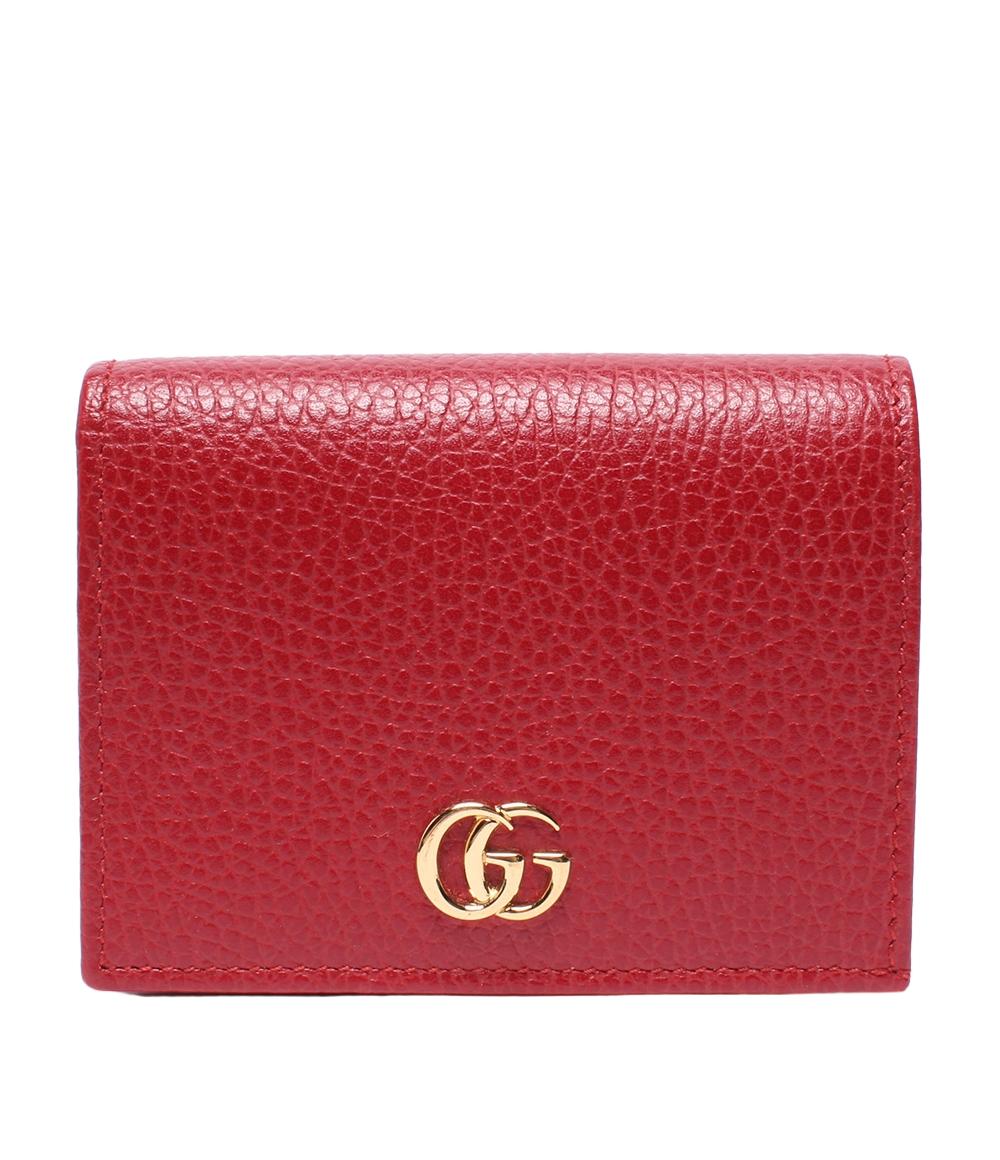 美品 グッチ 二つ折り財布 GGマーモントコンパクトウォレット 456126 レディース GUCCI