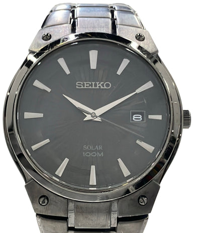 SEIKO 腕時計 ソーラー ブラック V157-0AV0 メンズ セイコー