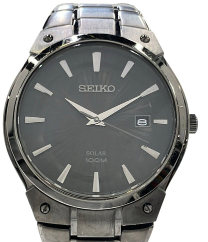 SEIKO 腕時計 ソーラー ブラック V157-0AV0 メンズ セイコー
