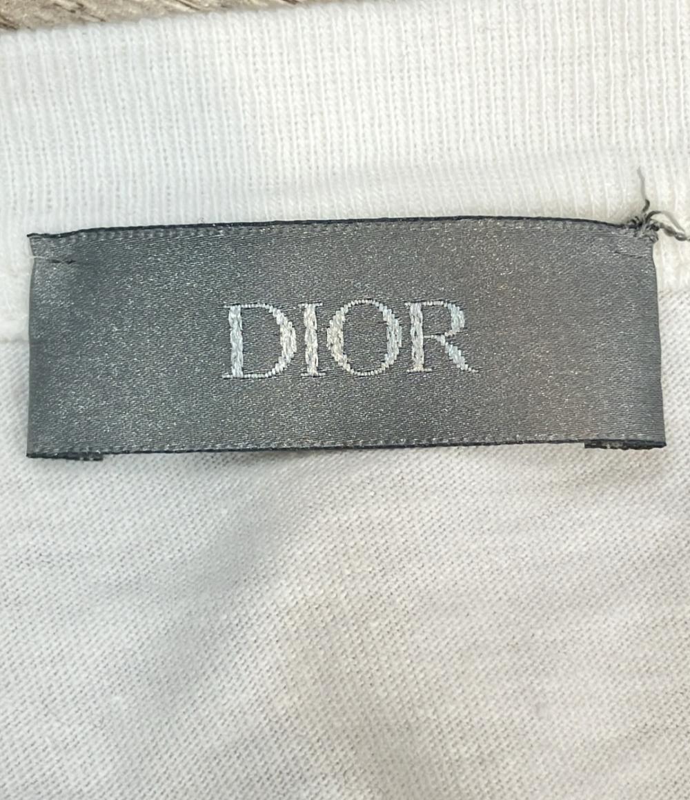 Christian Dior ERL 半袖Tシャツ × ERL ロゴ刺繍 ダメージ加工 ERL Relaxed Fit Tee 313J647A0817 メンズ SIZE L クリスチャンディオール