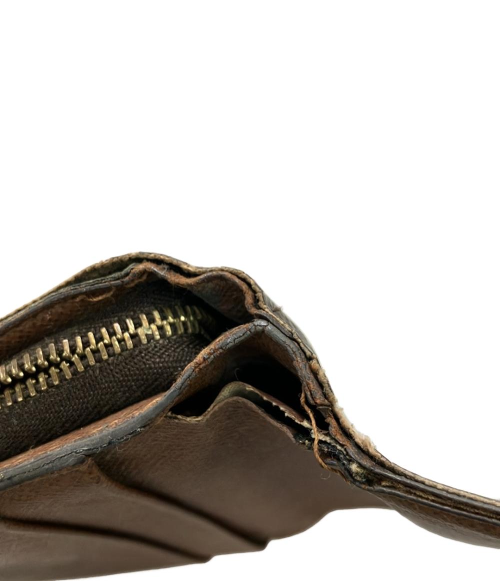 訳あり LOUIS VUITTON 二つ折り財布 モノグラム ポルトパピエジップ M61207 レディース ルイ・ヴィトン