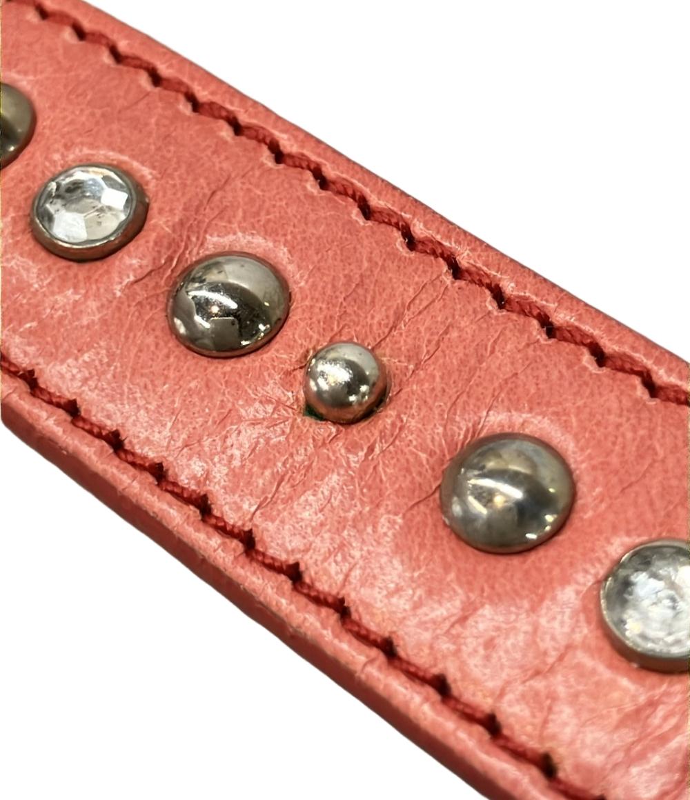 ミュウ ミュウ レザーブレスレット スタッズ付き レディース Miu Miu