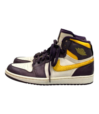 Air Jordan NIKE ハイカットスニーカー Grand Purple Varsity Maize エアジョーダン1 レトロ ハイ ストラップ 342132-571 メンズ SIZE 27.5 (L)