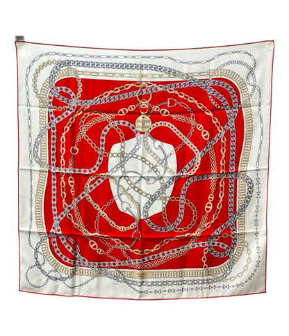 美品 エルメス スカーフ カレ90 シルク100% REACTION EN CHAINES レディース HERMES