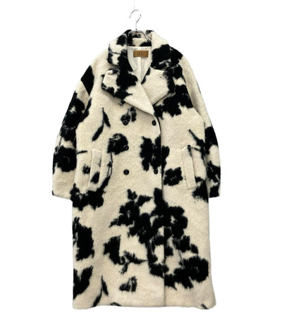 AMERI ピーコート ウールスライバー 花柄 ロング UND SHADOW FLOWER WOOL 02320760360 レディース SIZE S アメリ