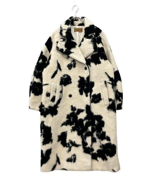 AMERI ピーコート ウールスライバー 花柄 ロング UND SHADOW FLOWER WOOL 02320760360 レディース SIZE S アメリ