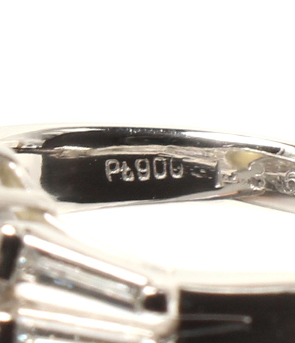 美品 リング 指輪 Pt900 クリソベリルキャッツアイ1.36ct ダイヤ0.62ct レディース SIZE 3号