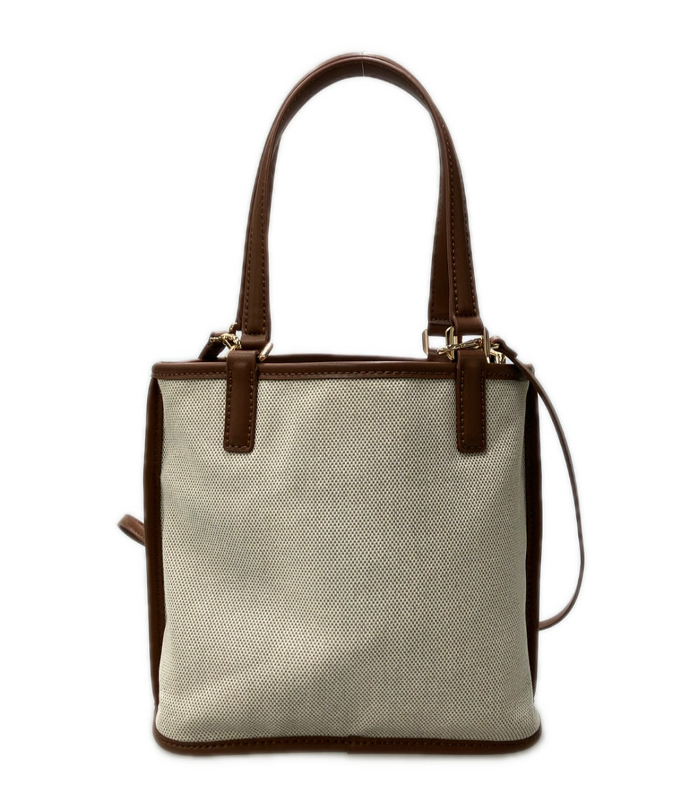美品 CHARLES&KEITH トートバッグ ショルダーバッグ 2WAY 斜め掛け キャンバス レザー レディース チャールズ＆キース