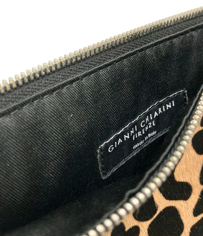 美品 GIANNI CHIARINI ショルダーバッグ 斜め掛け ヒョウ柄 レオパード柄 レディース ジャンニキアリーニ