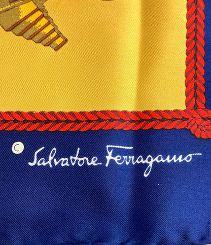 美品 サルヴァトーレフェラガモ スカーフ シルク100% レディース Salvatore Ferragamo