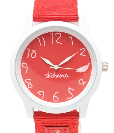 美品 JOURNAL STANDARD 腕時計 カルピスウォーター×shishamo コラボ クオーツ レッド レディース メンズ ジャーナルスタンダード