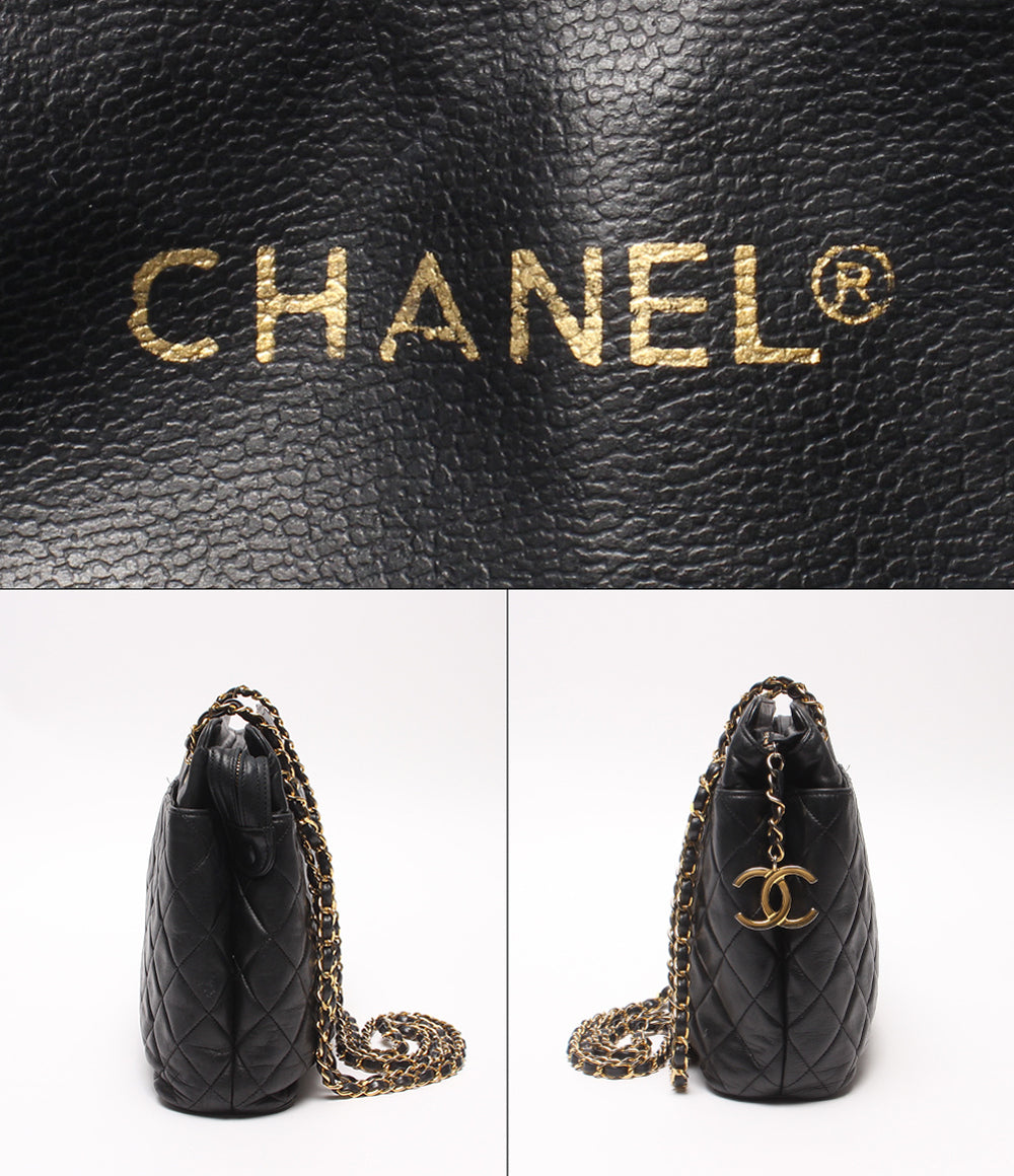 CHANEL チェーンショルダーバッグ 肩掛け 1番台 ゴールド金具 マトラッセ レディース シャネル