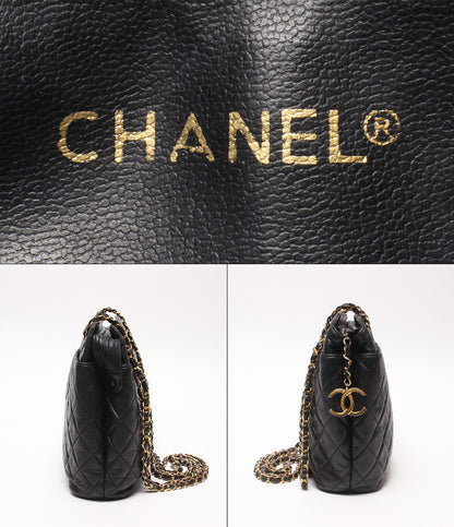 CHANEL チェーンショルダーバッグ 肩掛け 1番台 ゴールド金具 マトラッセ レディース シャネル