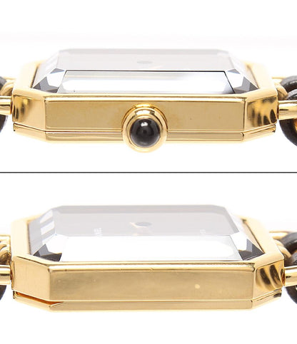 CHANEL 腕時計 プルミエールM クオーツ ブラック H0001 レディース シャネル