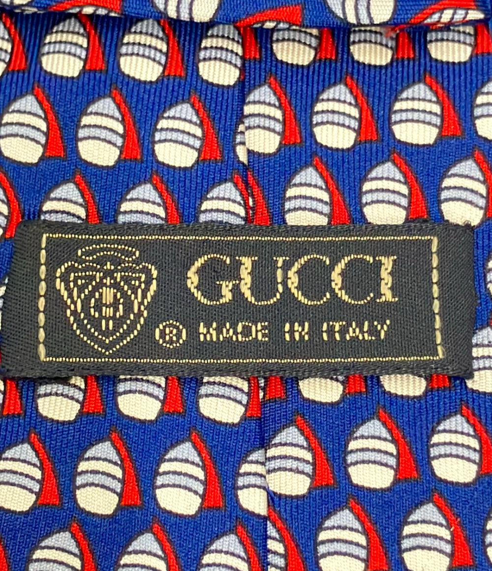GUCCI ネクタイ シルク100% 総柄 メンズ グッチ