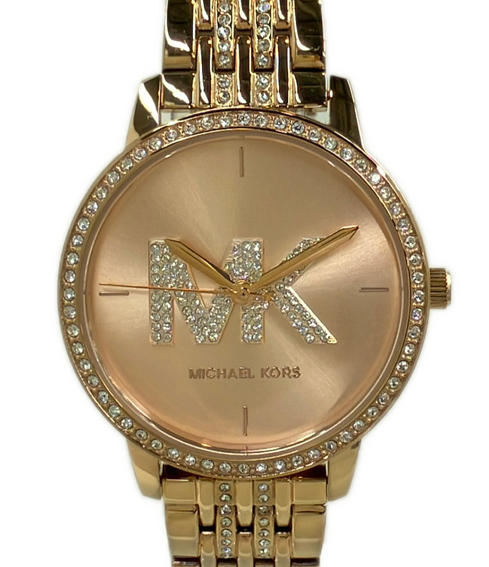 美品 MICHAEL KORS 腕時計 クオーツ ピンク系 MK-4372 レディース マイケルコース
