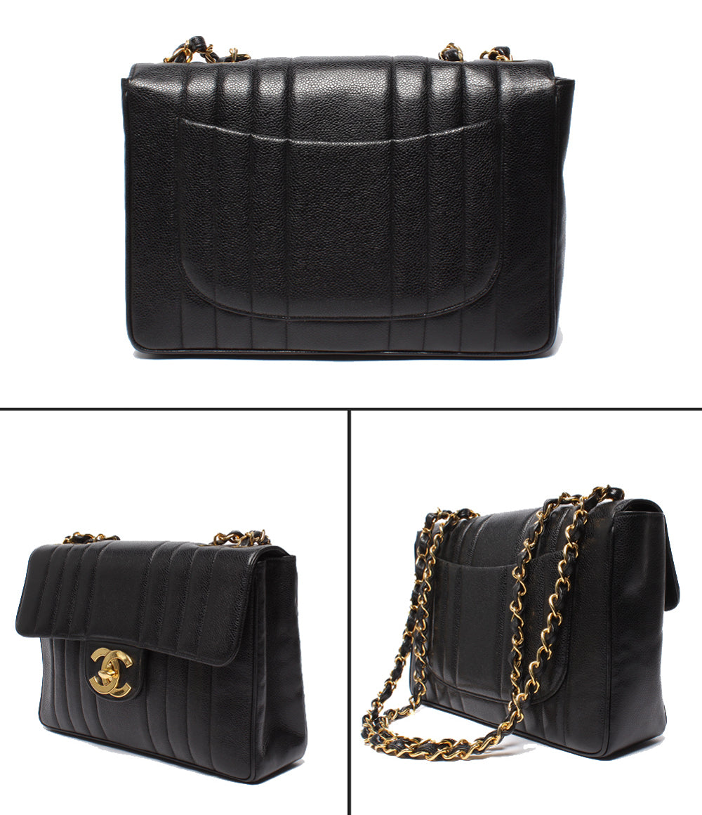 CHANEL マドモワゼル　フルフラップ　Wチェーンショルダー　クラシック CHANEL チェーンショルダーバッグ マドモアゼル クラシック ゴールド