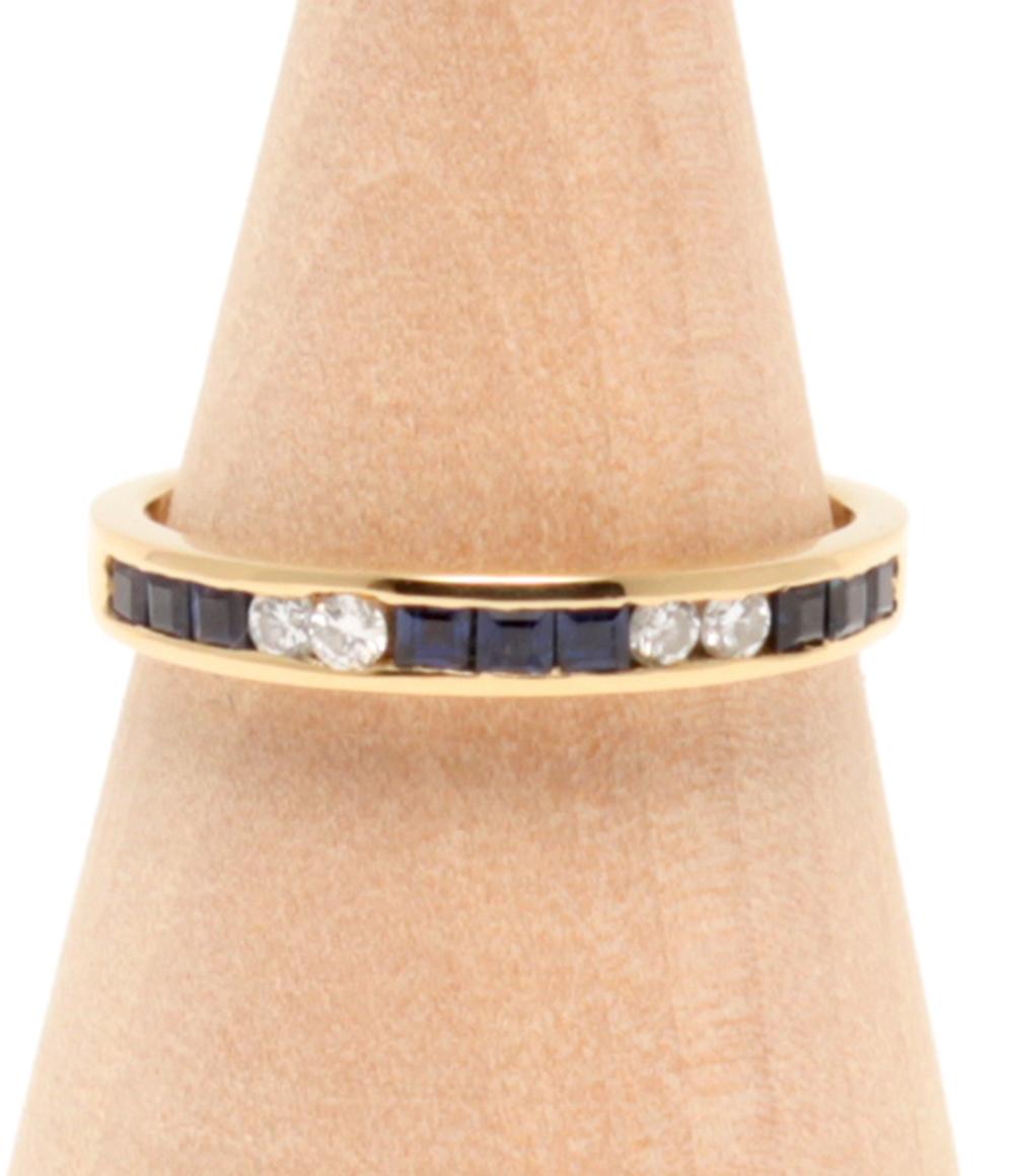 美品 リング 指輪 K18 サファイア 0.42ct ダイヤ 0.11ct レディース