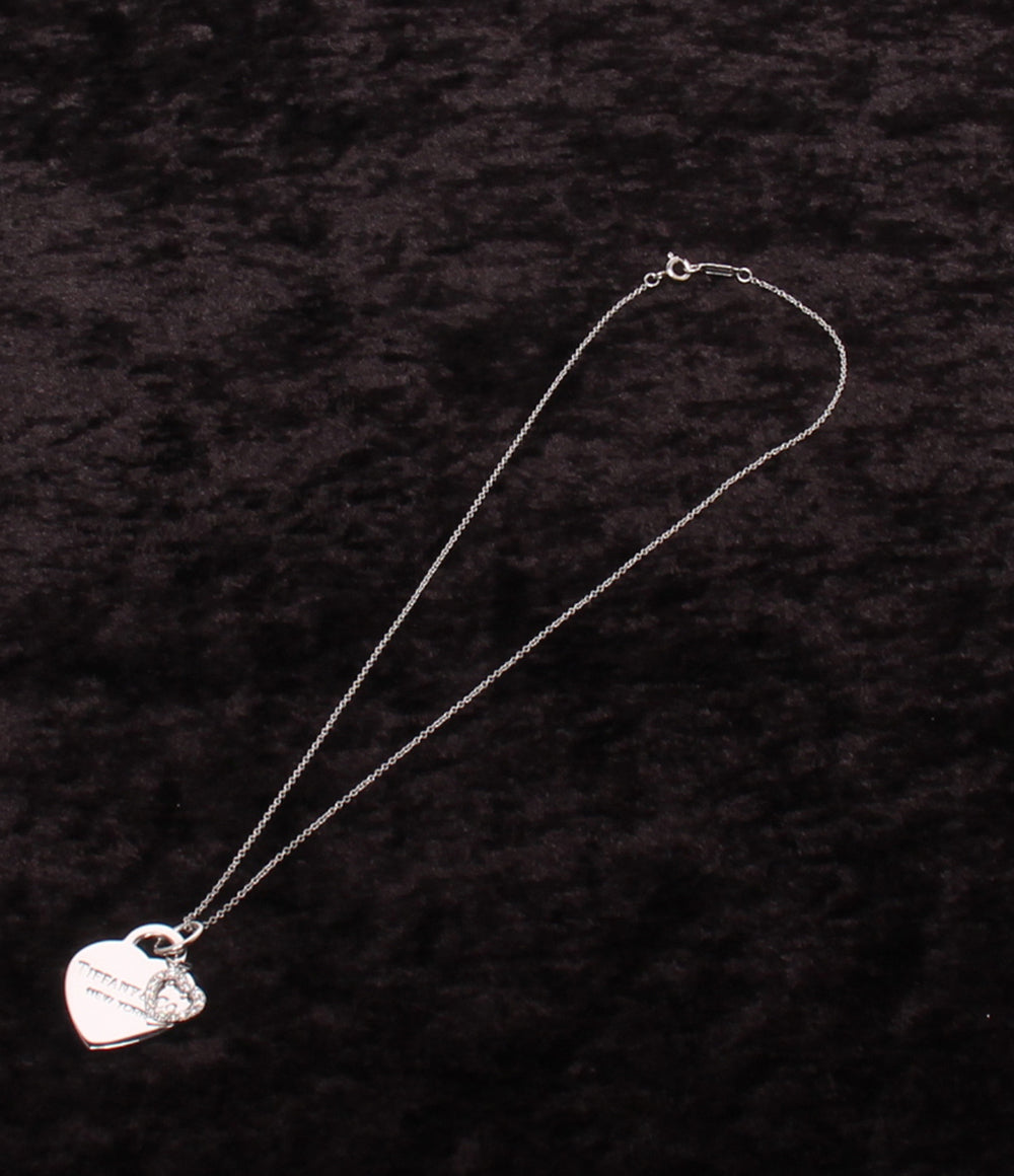 美品 Tiffany & Co. ネックレス K18  ダイヤ リターントゥティファニー ハートタグ 銀座 GINZA レディース ティファニー