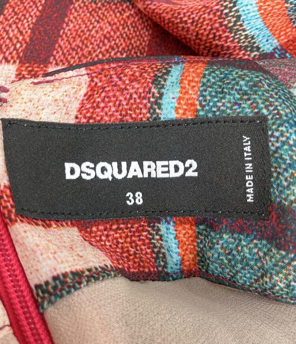 美品 ディースクエアード チェック柄ノースリーブフレアロングワンピース レディース SIZE 38 (S) DSQUARED2