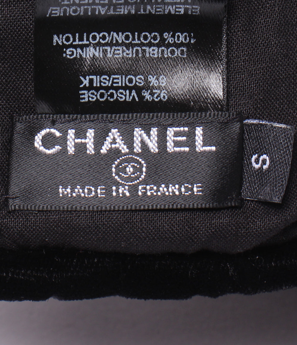 CHANEL ベレー帽 ベロア レディース SIZE S シャネル