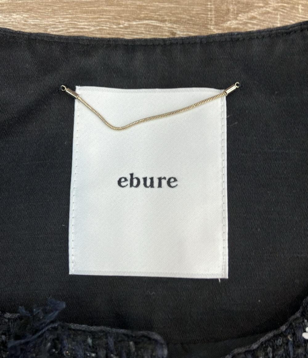 ebure ノーカラージャケット リネンブレンド スパンコールツイード 24ss 3910400156 レディース SIZE 36 (S) エブール