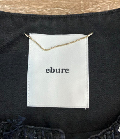 ebure ノーカラージャケット リネンブレンド スパンコールツイード 24ss 3910400156 レディース SIZE 36 (S) エブール