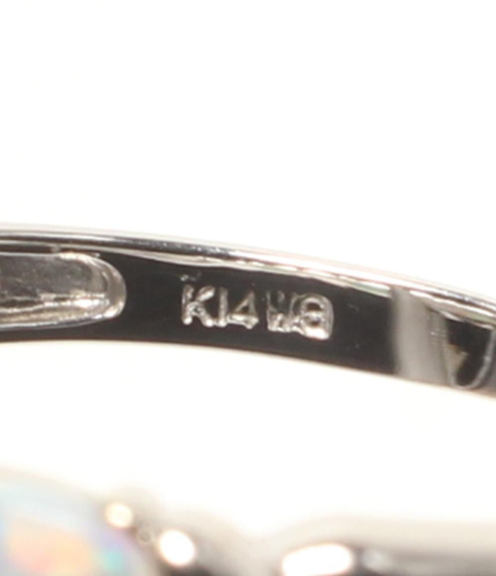 美品 リング 指輪 K14WG ホワイトオパール レディース SIZE 12号