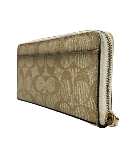 コーチ ラウンドファスナー長財布 シグネチャー レディース COACH