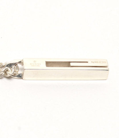 美品 GUCCI ネックレス SV925 カットアウトG バー ユニセックス グッチ