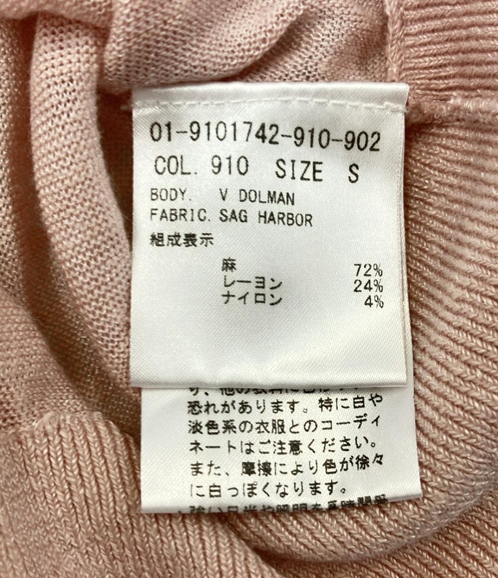 美品 セオリー リネン混Vネックニットセーター 薄手 レディース SIZE S theory