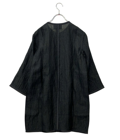 美品 LANVIN collection ノーカラージャケット フロントジップアップ シワ加工 タグ付き 2835145 レディース SIZE 38 (S) ランバン コレクション