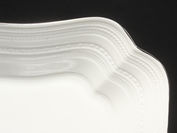 美品 WEDGWOOD クエアディッシュ 皿 24cm インタグリオ プラチナ ウエッジウッド
