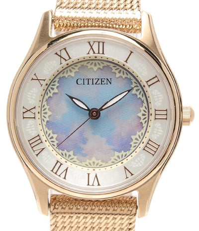 美品 CITIZEN 腕時計 ファンタジースプリングスホテル コラボ ソーラー E031-A15BT02 レディース シチズン
